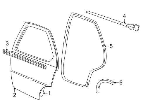 1999 Pontiac Sunfire Rear Door Diagram