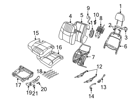 2003 Chevy Monte Carlo Recline Handle, Passenger Side Diagram for 12454416