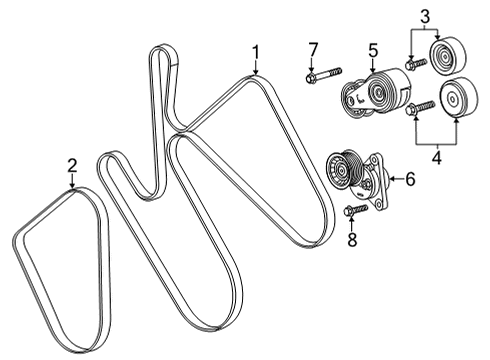 2021 Chevy Silverado 2500 HD Belts & Pulleys Diagram
