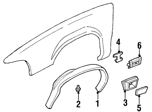 1999 Buick LeSabre Exterior Trim - Fender Diagram