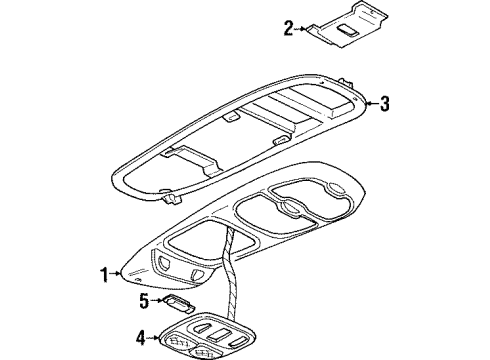 2002 Pontiac Grand Prix Roof Console & Courtesy Lamps Diagram
