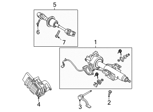 2008 Saturn Aura Steering Column & Wheel, Steering Gear & Linkage Diagram 3 - Thumbnail