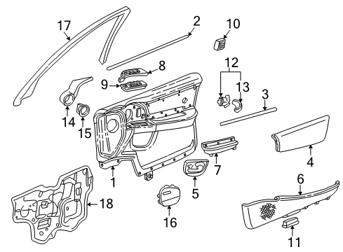 1999 Buick Park Avenue Pull Handle, Passenger Side Diagram for 12372477