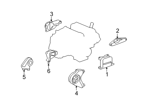 2009 Saturn Vue Engine & Trans Mounting Diagram 4 - Thumbnail