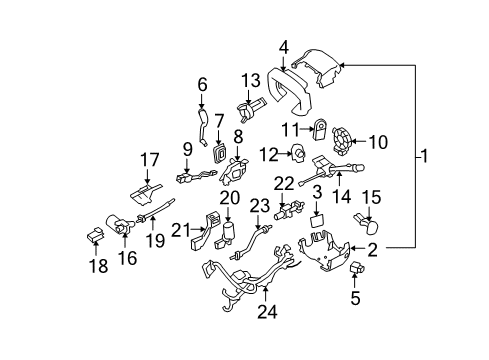 2006 Cadillac DTS Shift Actuator Diagram for 26098856