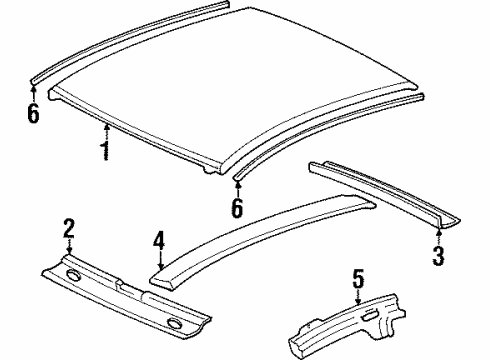 2002 Pontiac Grand Prix Roof & Components, Exterior Trim Diagram