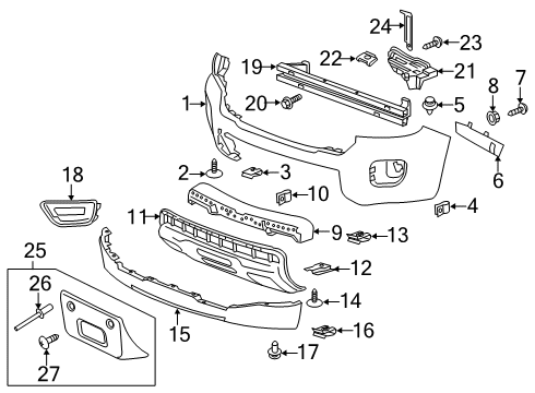 2020 Chevy Colorado Front Bumper Diagram 2 - Thumbnail