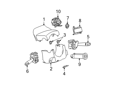 2005 Saturn Ion Shroud, Switches & Levers Diagram 2 - Thumbnail