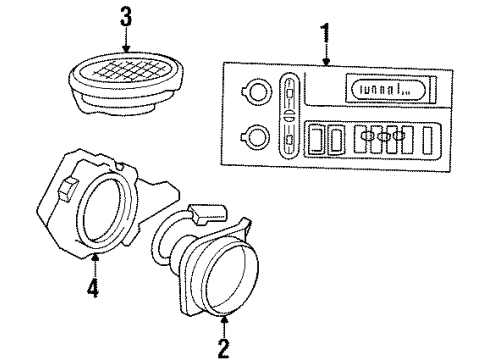 1999 Chevy Monte Carlo Package Tray Speaker, Rear Diagram for 16154031