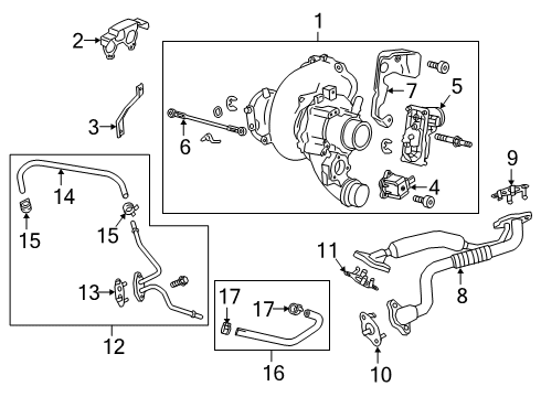 2023 Chevy Silverado 1500 Turbocharger & Components Diagram