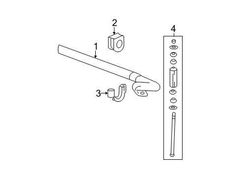 2014 GMC Yukon XL 1500 Stabilizer Bar & Components - Front Diagram 1 - Thumbnail