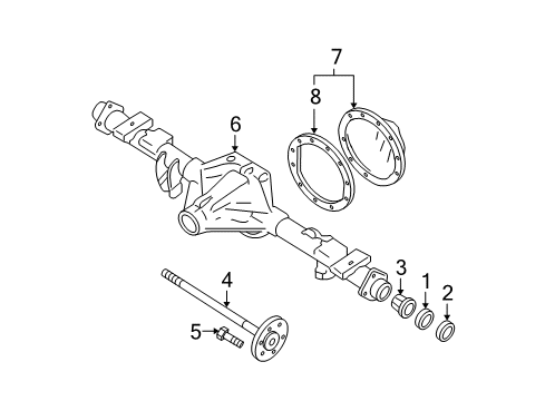 2012 Cadillac Escalade EXT Axle Housing - Rear Diagram
