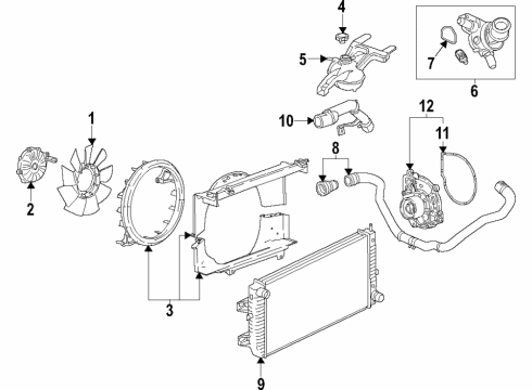 2021 GMC Savana 2500 Cooling System, Radiator, Water Pump, Cooling Fan Diagram 4 - Thumbnail