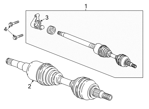2022 Buick Enclave Drive Axles - Front Diagram
