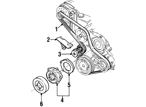 2000 Oldsmobile Silhouette Water Pump, Belts & Pulleys Diagram