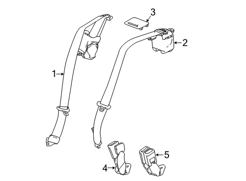 2020 Buick Regal TourX Rear Seat Belts Diagram