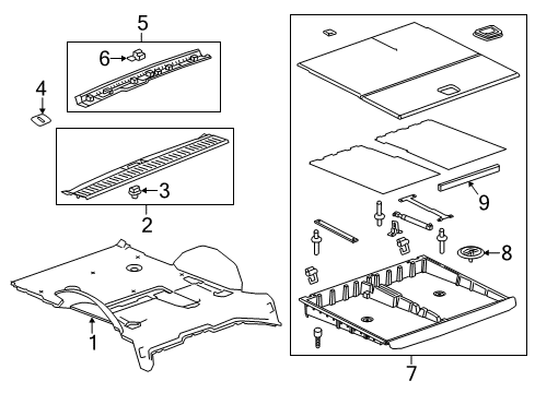 2020 Cadillac Escalade ESV Interior Trim - Rear Body Diagram