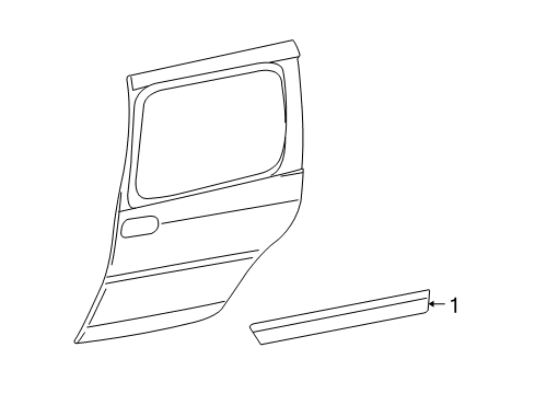 2008 Chevy Uplander Exterior Trim - Side Loading Door Diagram