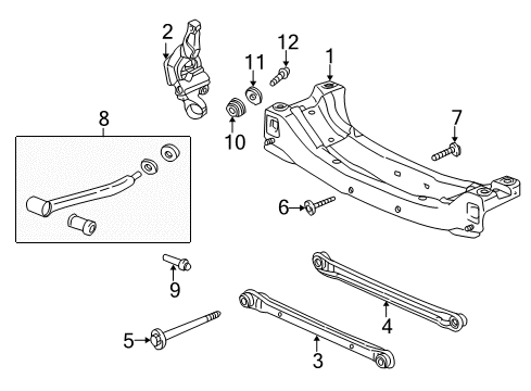 2005 Pontiac Grand Am Rear Suspension Components, Stabilizer Bar Diagram 2 - Thumbnail