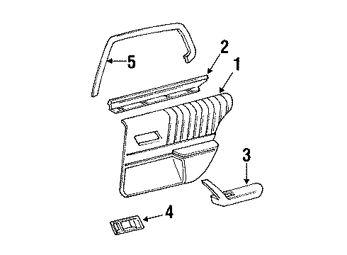 1992 Oldsmobile Cutlass Supreme Molding, Rear Driver Side Diagram for 10181103