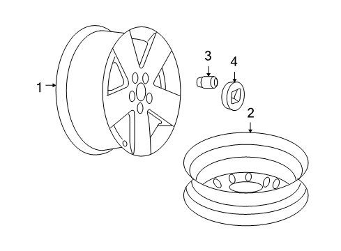 2008 Chevy Malibu Wheels, Covers & Trim Diagram 5 - Thumbnail