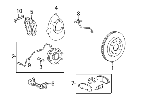 2009 Chevy Tahoe Brake Components, Brakes Diagram 3 - Thumbnail