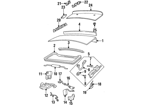 1998 Chevy Lumina Lock Cylinder, Rear Diagram for 12398670