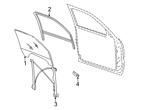 2006 Chevy Silverado 2500 HD Front Door - Glass & Hardware Diagram