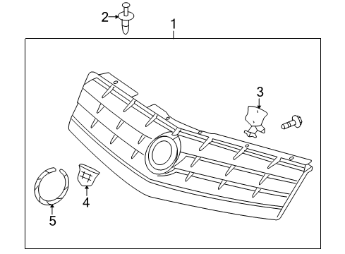 2008 Cadillac XLR Grille & Components Diagram