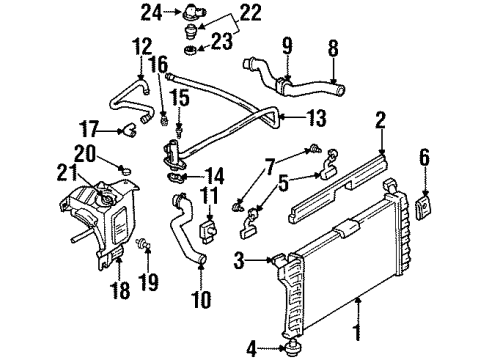 1998 Chevy Monte Carlo Radiator & Components Diagram