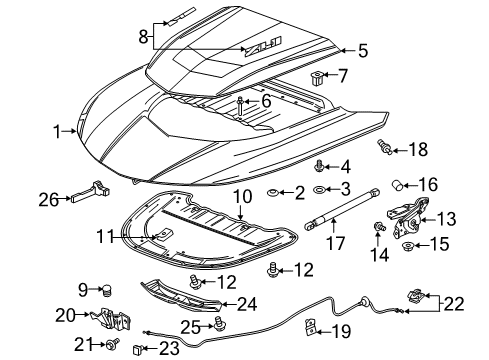 2023 Chevy Camaro Latch Bolt, Rear Diagram for 11548629