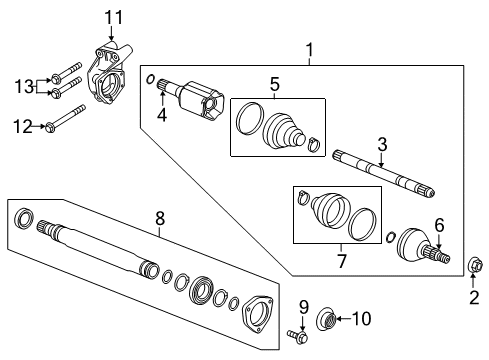 2012 Buick Regal CV Joints, Inner Diagram for 39196365