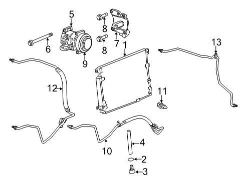 2009 Cadillac CTS A/C Condenser, Compressor & Lines Diagram 2 - Thumbnail