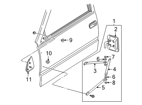 1999 GMC C3500 Outside Mirrors Diagram 1 - Thumbnail