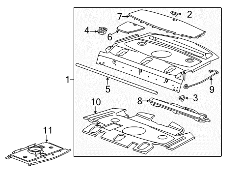 2014 Cadillac XTS Interior Trim - Rear Body Diagram 1 - Thumbnail