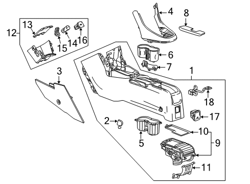 2022 Buick Encore Cup Holder Diagram for 42500502