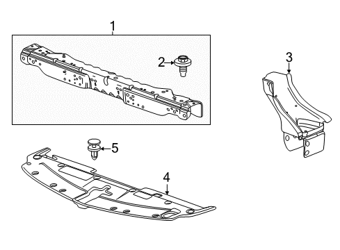 2012 Chevy Volt Radiator Support, Splash Shields Diagram