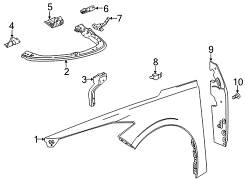 2022 Chevy Corvette Fender & Components Diagram