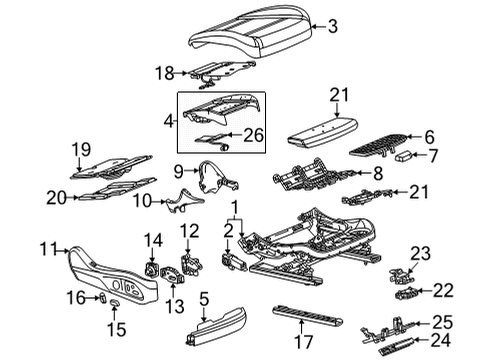 2022 Cadillac CT5 Seat Switch, Jet Black, Front Passenger Side Diagram for 84751539