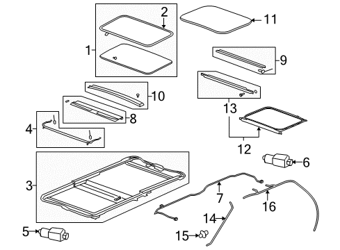 2012 GMC Acadia Sunroof Diagram