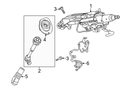2014 Chevy Traverse Steering Column, Steering Wheel Diagram 1 - Thumbnail