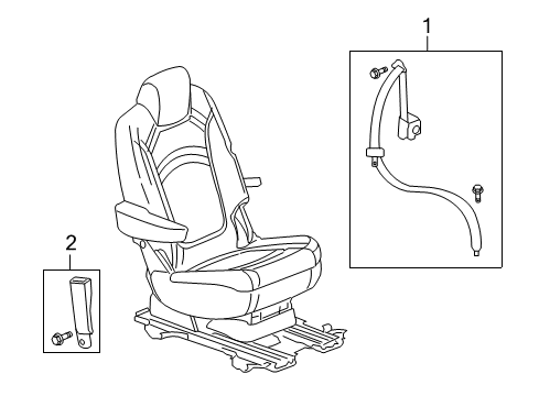 2009 Buick Enclave Second Row Seat Belts Diagram 1 - Thumbnail