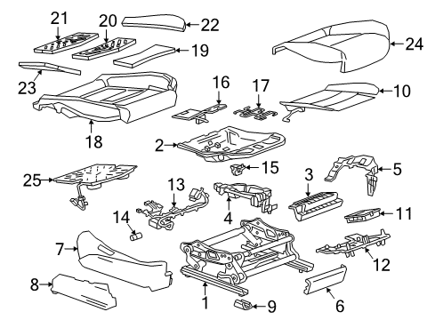 2017 Cadillac CT6 Seat Cushion Pad, Front Diagram for 23245801