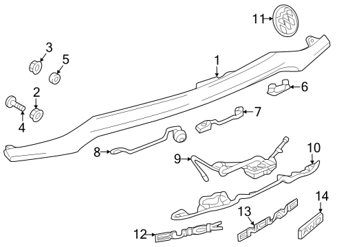 2022 Buick Enclave Exterior Trim - Lift Gate Diagram