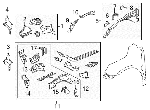 2014 Buick LaCrosse Structural Components & Rails Diagram