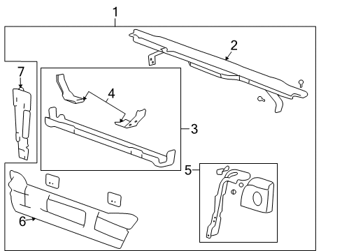 2006 Hummer H2 Radiator Support Diagram