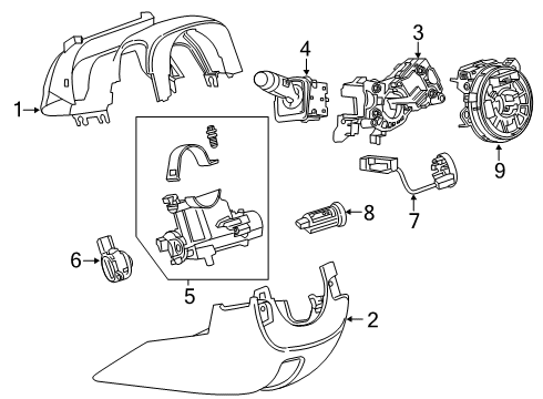 2021 Chevy Silverado 1500 Shroud, Switches & Levers Diagram