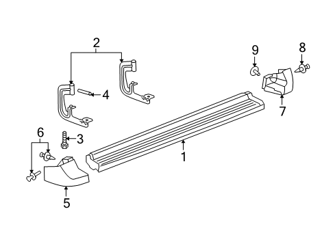 2005 Cadillac Escalade EXT Exterior Trim - Pillars, Rocker & Floor Diagram