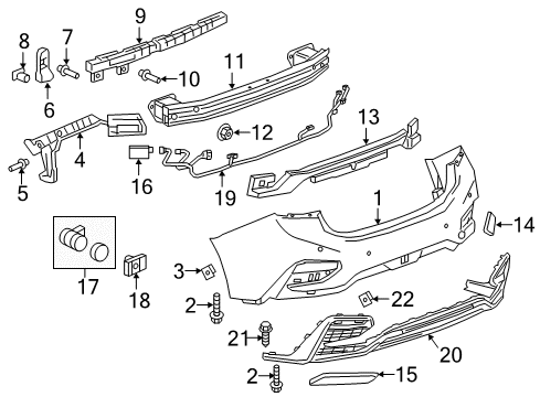 2016 Chevy Cruze Camera, Front Diagram for 39109409