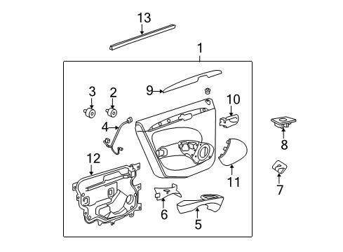 2006 Buick Lucerne Interior Trim - Rear Door Diagram